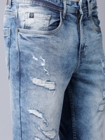Men Blue  Distressed Stretchable Jeans