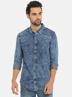 Men Blue Faded Casual Shirt