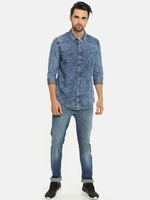 Men Blue Faded Casual Shirt