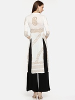 Women White Printed Open Front Jacket
