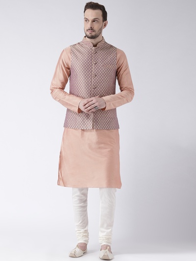 Men  Kurta with Churidar & Nehru Jacket