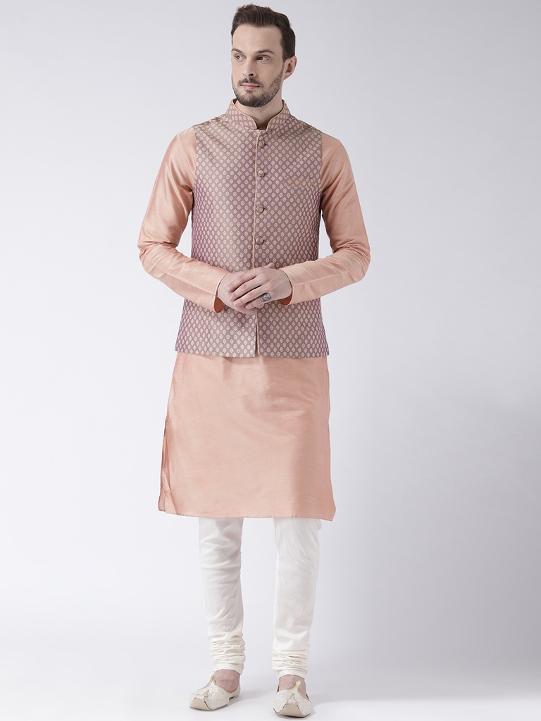 Men  Kurta with Churidar & Nehru Jacket