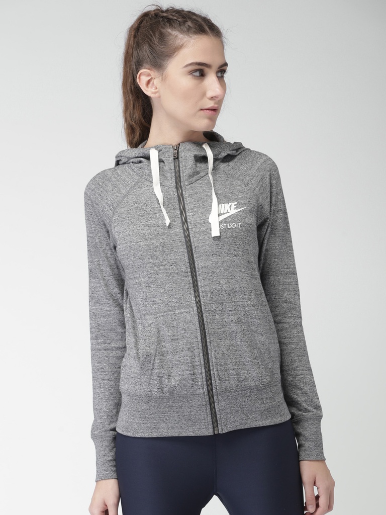Nike Women Grey Sporty Jacket